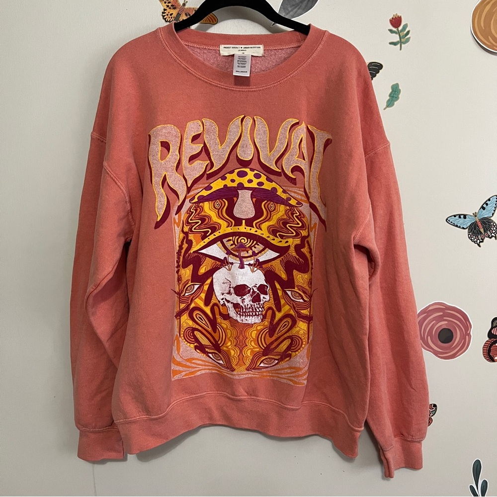 Project Social T Revival Graphic Sweatshirt- Coral S/M
